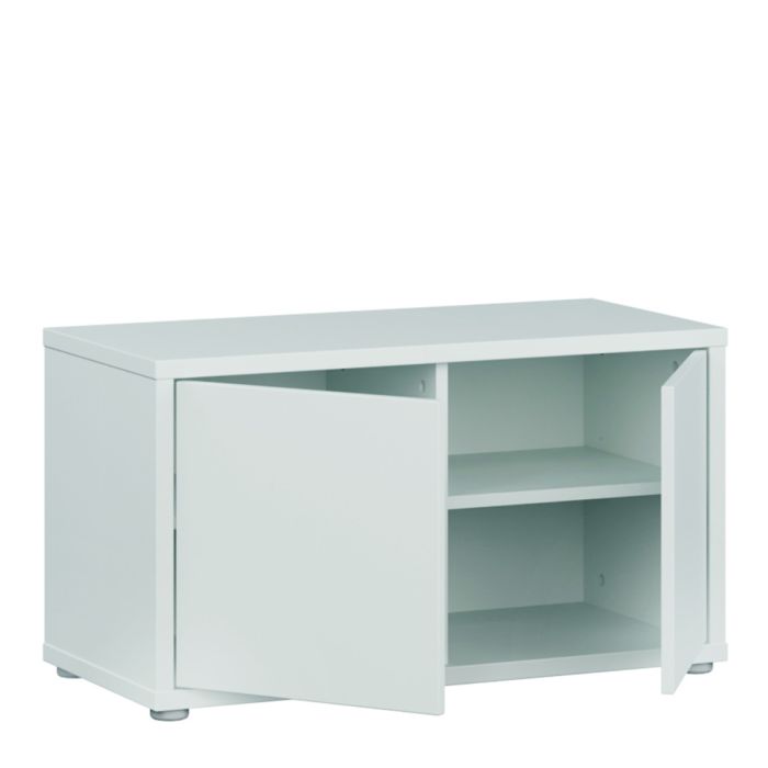 Alice Springs Bench with 2 Doors Push-to-Open in Light Grey