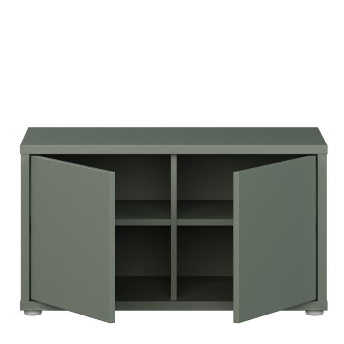 Alice Springs Bench with 2 Doors Push-to-Open in Sage Green