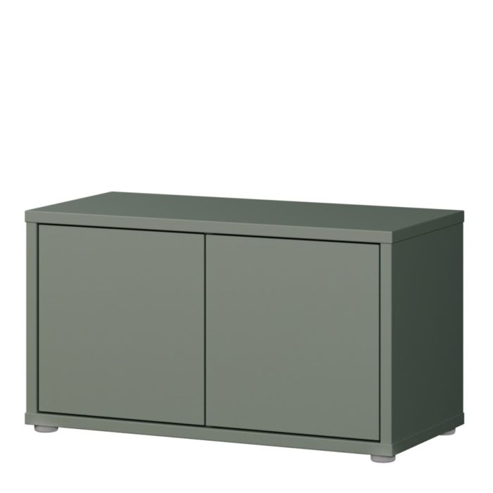 Alice Springs Bench with 2 Doors Push-to-Open in Sage Green