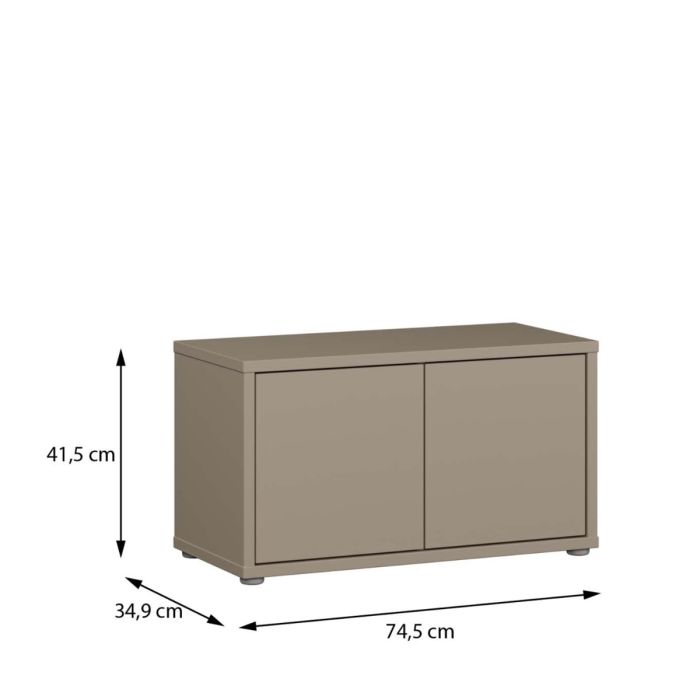 Alice Springs Bench with 2 Doors Push-to-Open in Taupe