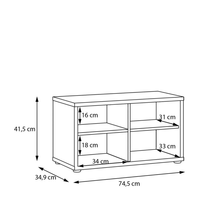 Alice Springs Bench with 2 Doors Push-to-Open in Night Blue