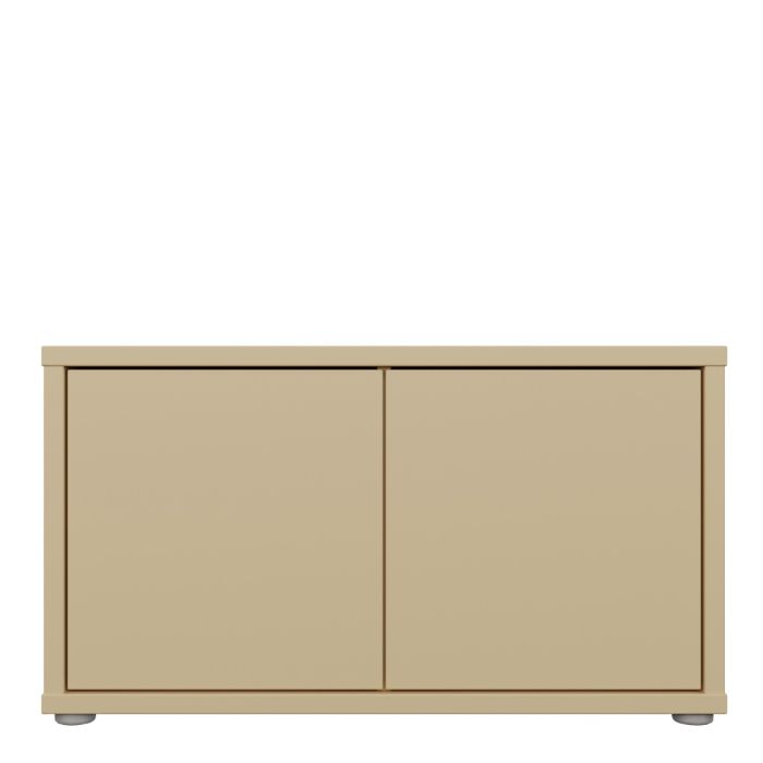 Alice Springs Bench with 2 Doors Push-to-Open in Butter Yellow