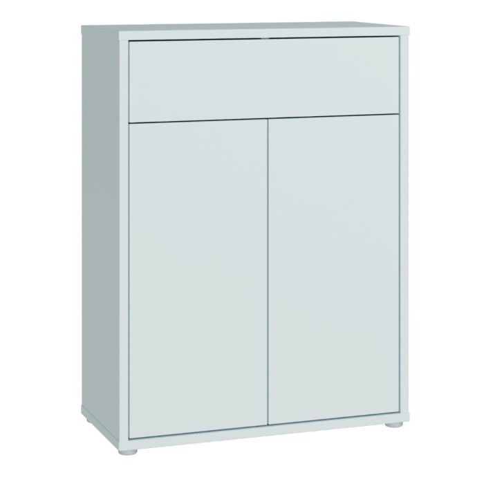 Alice Springs Shoe Cabinet with 2 Doors Push-to-Open &amp; 1 Drawer Push-to-Open in Light Grey