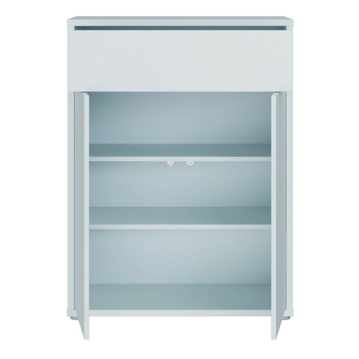Alice Springs Shoe Cabinet with 2 Doors Push-to-Open &amp; 1 Drawer Push-to-Open in Light Grey
