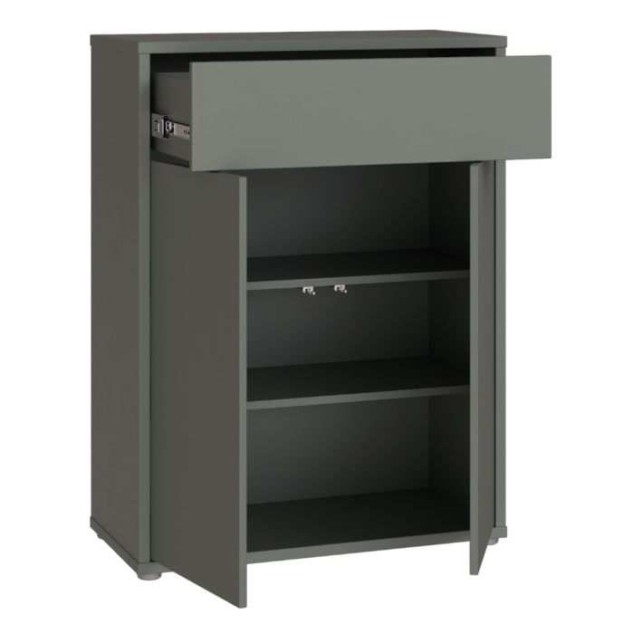 Alice Springs Shoe Cabinet with 2 Doors Push-to-Open &amp; 1 Drawer Push-to-Open in Sage Green