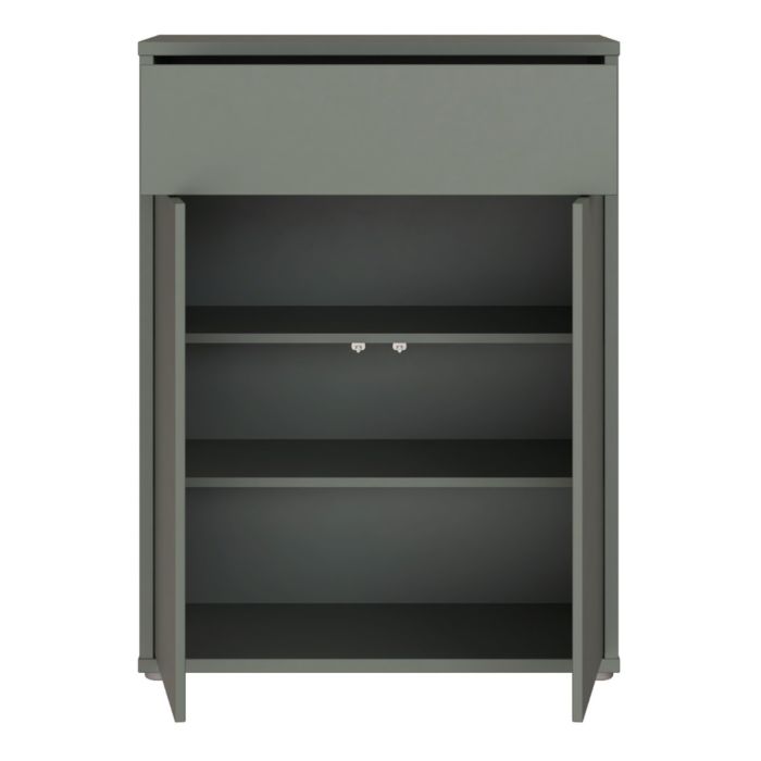 Alice Springs Shoe Cabinet with 2 Doors Push-to-Open &amp; 1 Drawer Push-to-Open in Sage Green