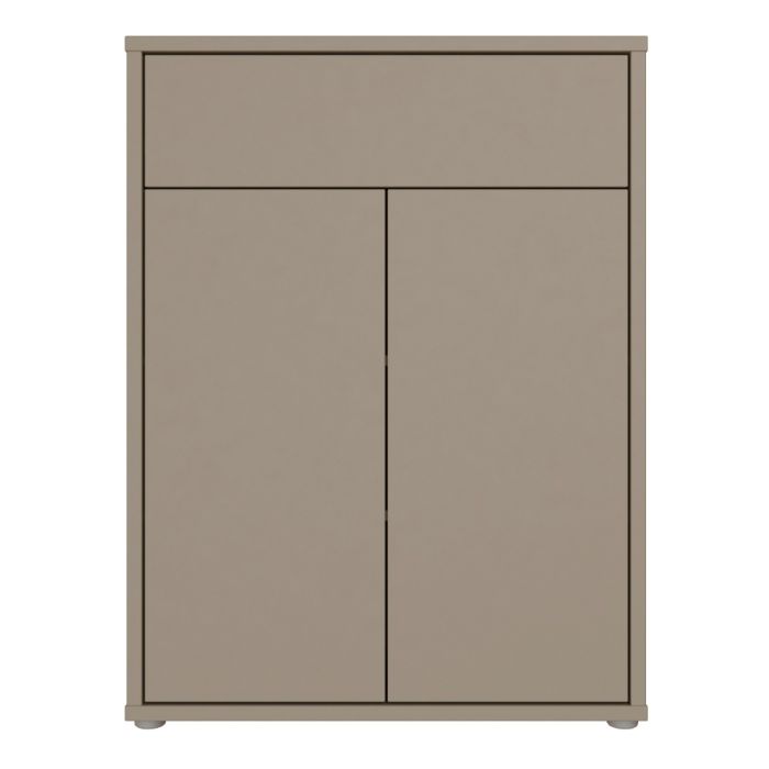Alice Springs Compact Shoe Cabinet with 2 Doors Push-to-Open &amp; 1 Drawer Push-to-Open in Taupe