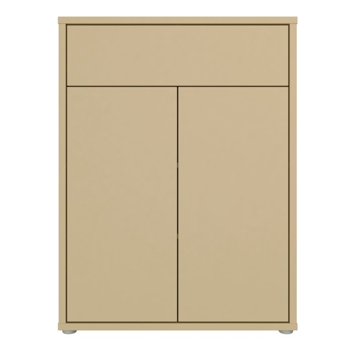 Alice Springs Compact Shoe Cabinet with 2 Doors Push-to-Open &amp; 1 Drawer Push-to-Open in Butter Yellow