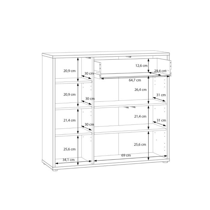 Alice Springs Shoe Cabinet with 3 Doors Push-to-Open &amp; 1 Drawer Push-to-Open in Sand