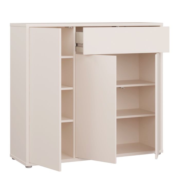 Alice Springs Shoe Cabinet with 3 Doors Push-to-Open &amp; 1 Drawer Push-to-Open in Sand