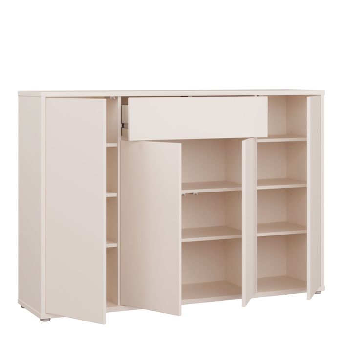 Alice Springs Shoe Cabinet with 4 Doors Push-to-Open &amp; 1 Drawer Push-to-Open in Sand