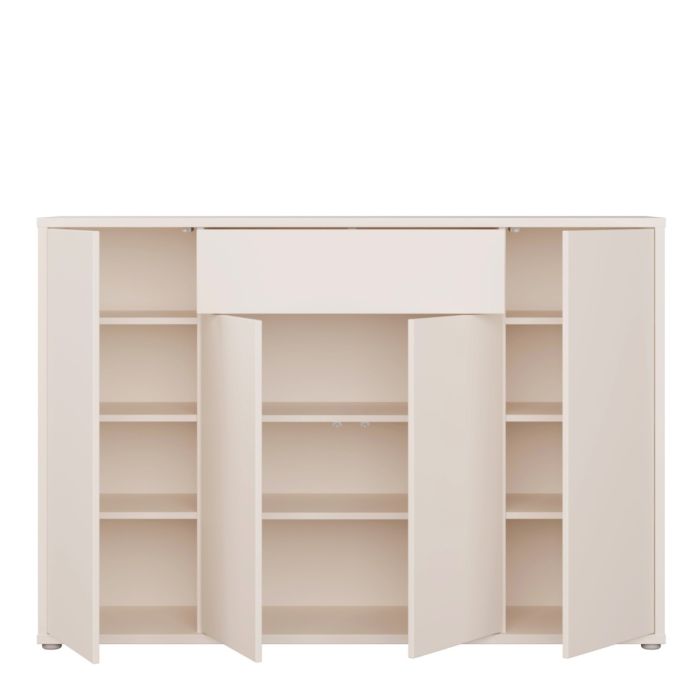 Alice Springs Shoe Cabinet with 4 Doors Push-to-Open &amp; 1 Drawer Push-to-Open in Sand