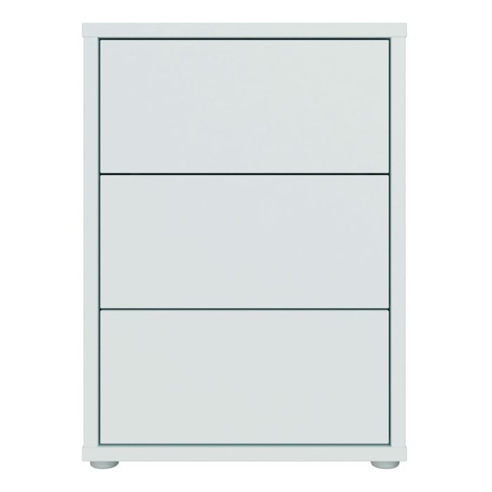 Alice Springs Bedside Cabinet with 3 Drawers Push-to-Open in Light Grey