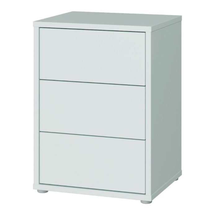 Alice Springs Bedside Cabinet with 3 Drawers Push-to-Open in Light Grey