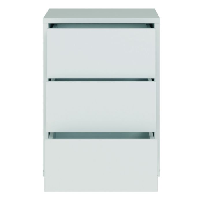 Alice Springs Bedside Cabinet with 3 Drawers Push-to-Open in Light Grey