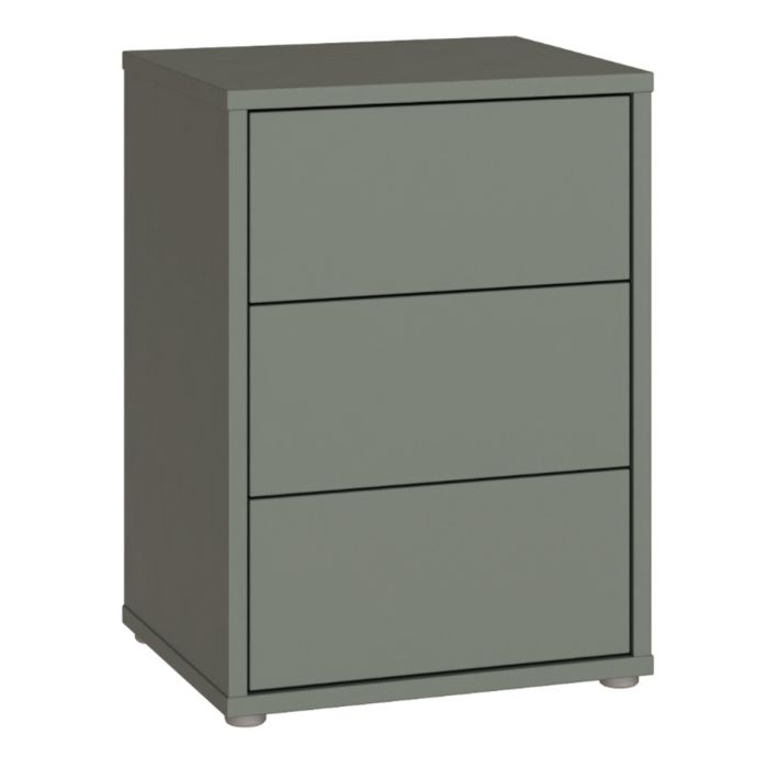 Alice Springs Bedside Cabinet with 3 Drawers Push-to-Open in Sage Green