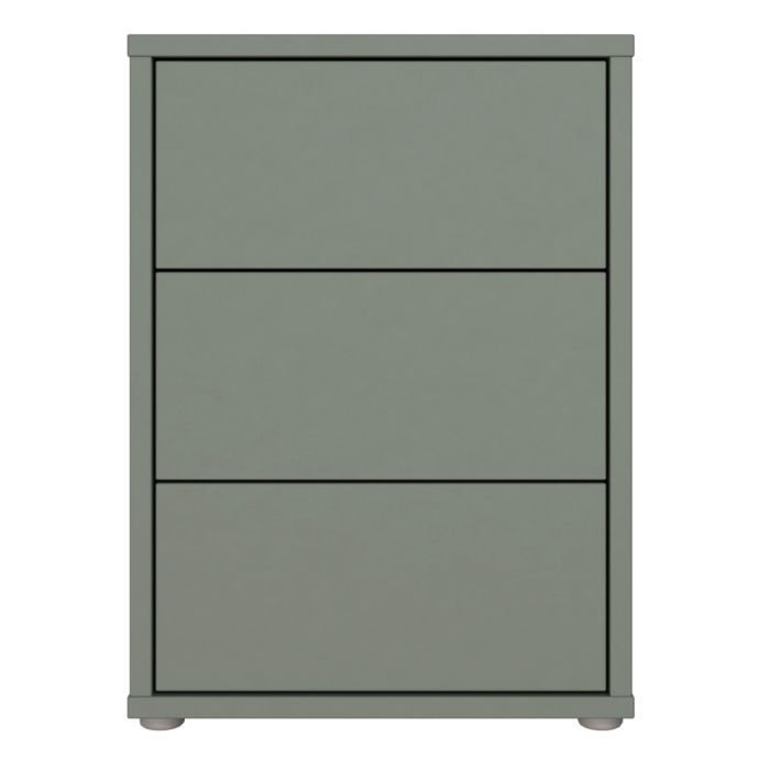 Alice Springs Bedside Cabinet with 3 Drawers Push-to-Open in Sage Green