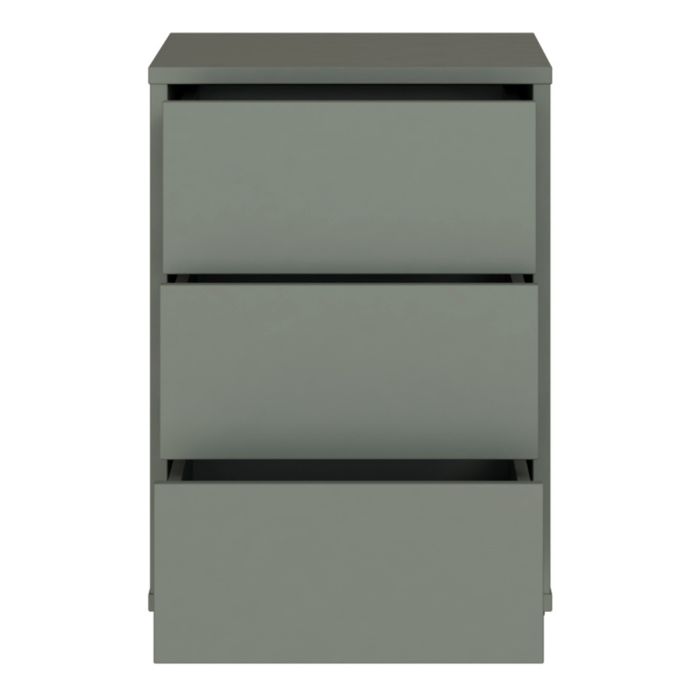 Alice Springs Bedside Cabinet with 3 Drawers Push-to-Open in Sage Green