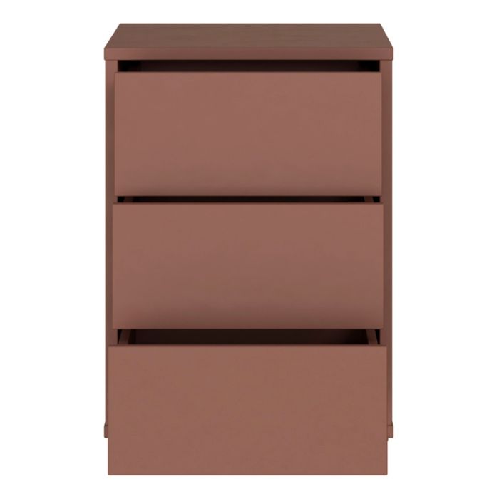 Alice Springs Bedside Cabinet with 3 Drawers Push-to-Open in Terracotta
