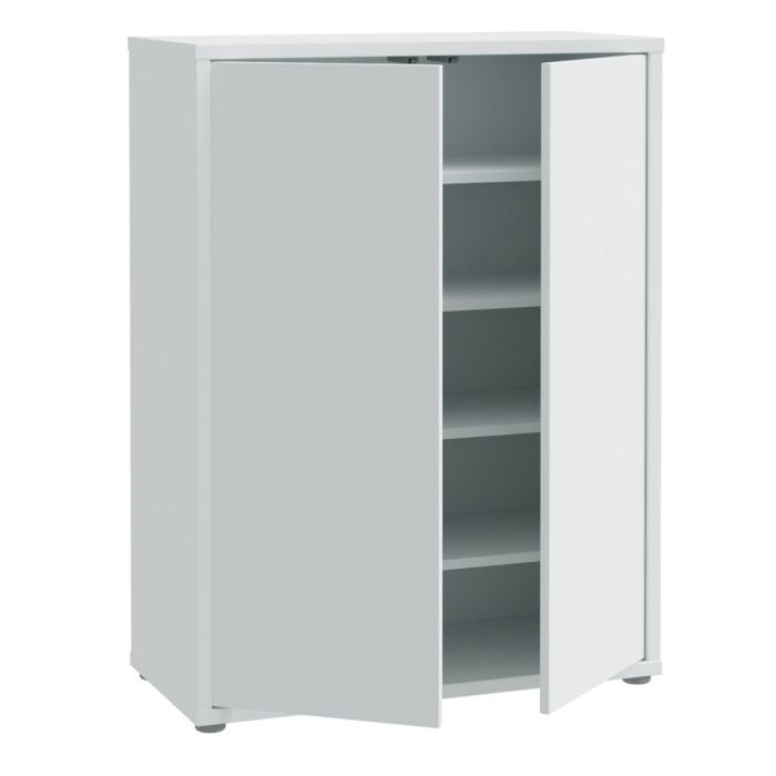 Alice Springs Shoe Cabinet with 2 Doors Push-to-Open in Light Grey