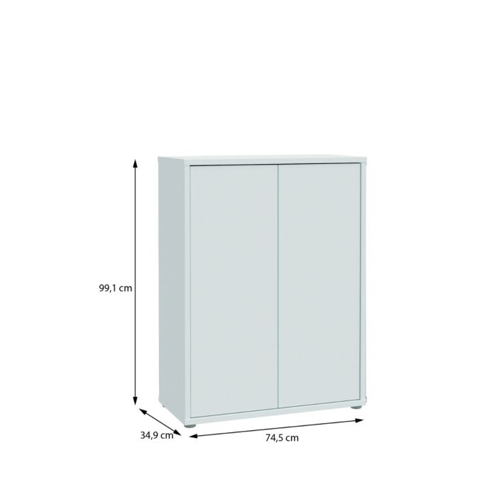 Alice Springs Shoe Cabinet with 2 Doors Push-to-Open in Light Grey