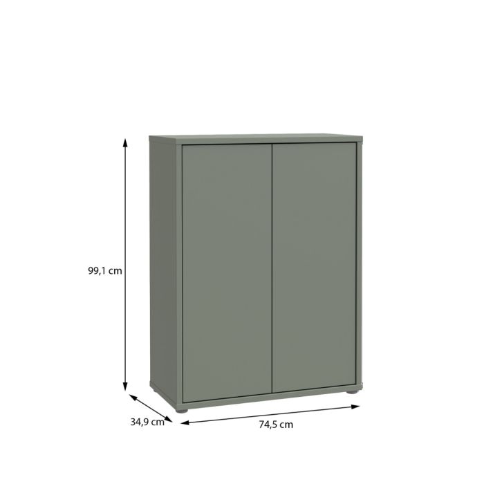 Alice Springs Shoe Cabinet with 2 Doors Push-to-Open in Sage Green