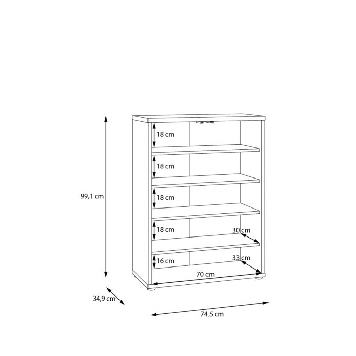 Alice Springs Shoe Cabinet with 2 Doors Push-to-Open in Sand