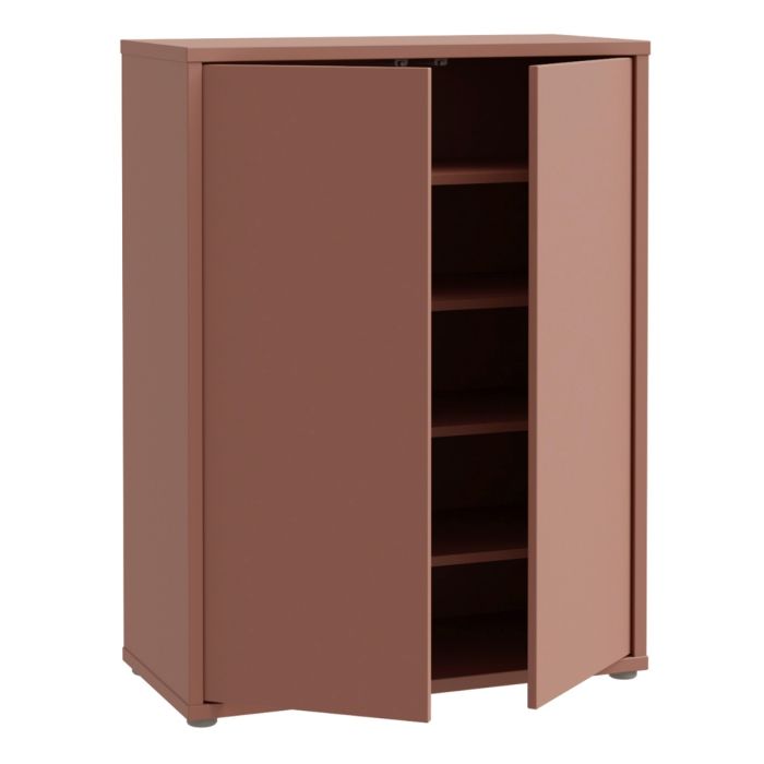 Alice Springs Shoe Cabinet with 2 Doors Push-to-Open in Terracotta