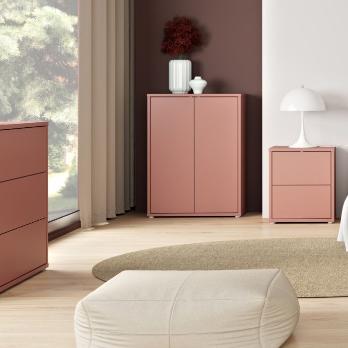 Alice Springs Shoe Cabinet with 2 Doors Push-to-Open in Terracotta