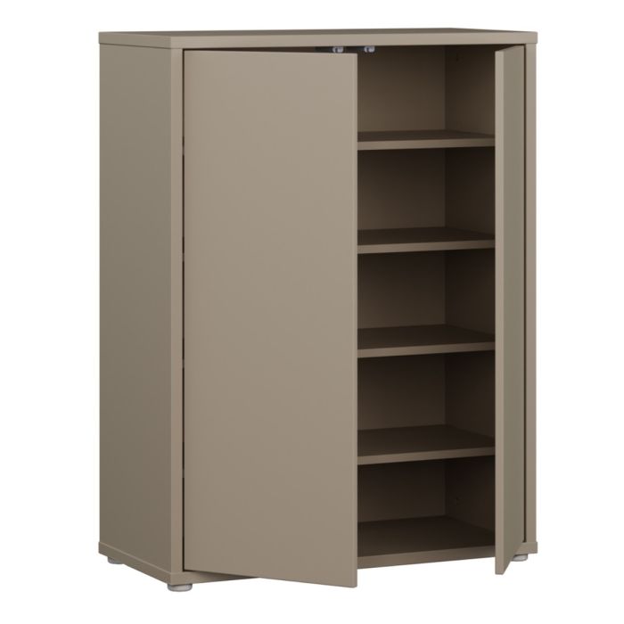 Alice Springs Shoe Cabinet with 2 Doors Push-to-Open in Taupe