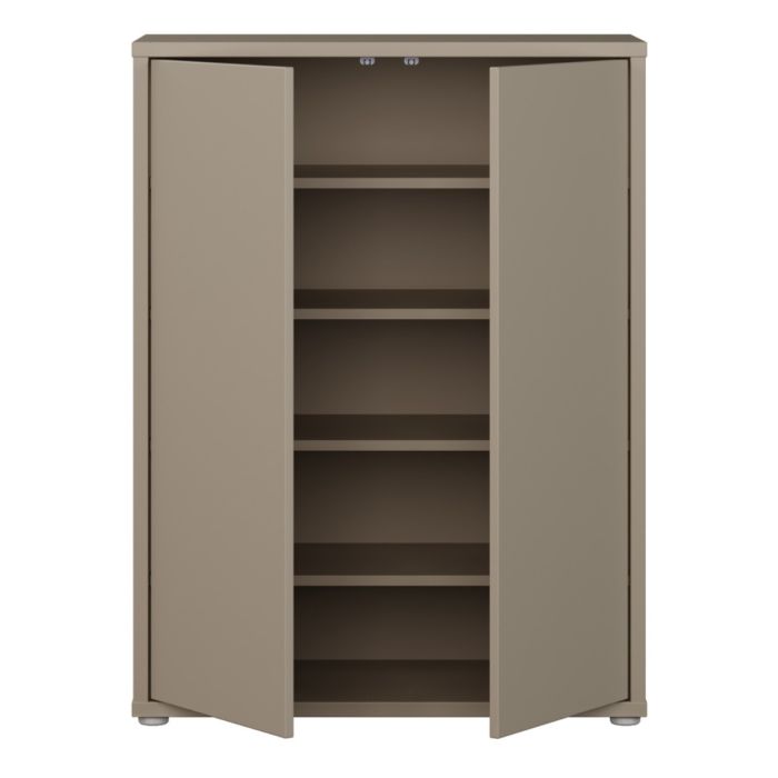 Alice Springs Shoe Cabinet with 2 Doors Push-to-Open in Taupe