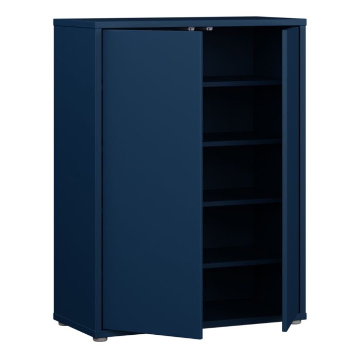 Alice Springs Shoe Cabinet with 2 Doors Push-to-Open in Night Blue