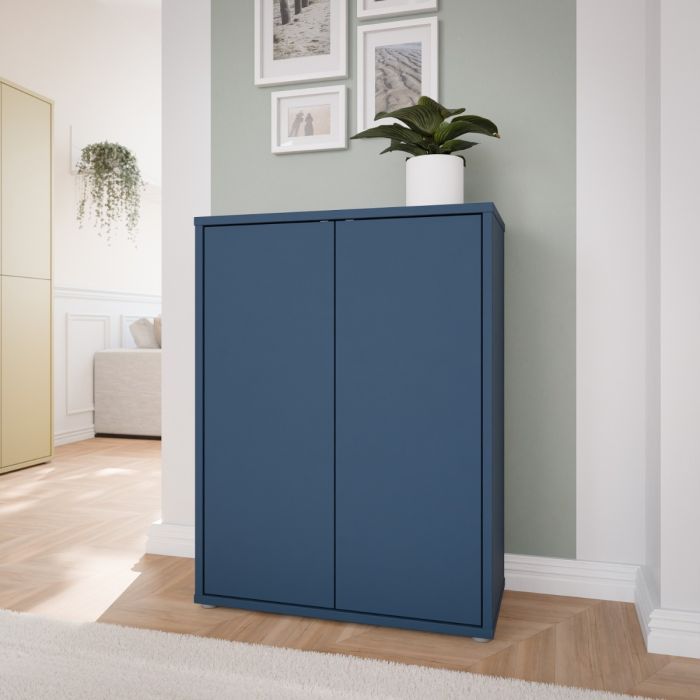 Alice Springs Shoe Cabinet with 2 Doors Push-to-Open in Night Blue