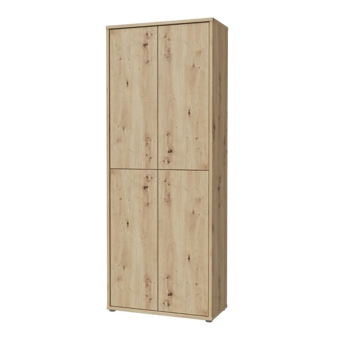 Alice Springs Shoe Cabinet with 4 Doors Push-to-Open in Artisan Oak