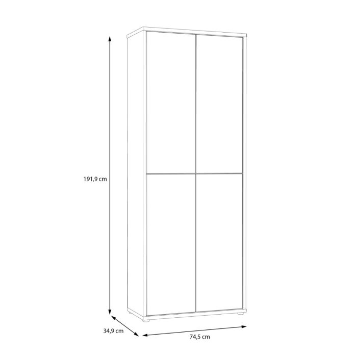 Alice Springs Shoe Cabinet with 4 Doors Push-to-Open in Artisan Oak and Sage Green Doors