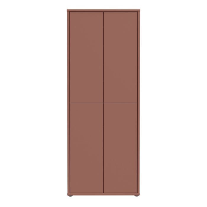 Alice Springs Tall Shoe Cabinet with 4 Doors Push-to-Open in Terracotta