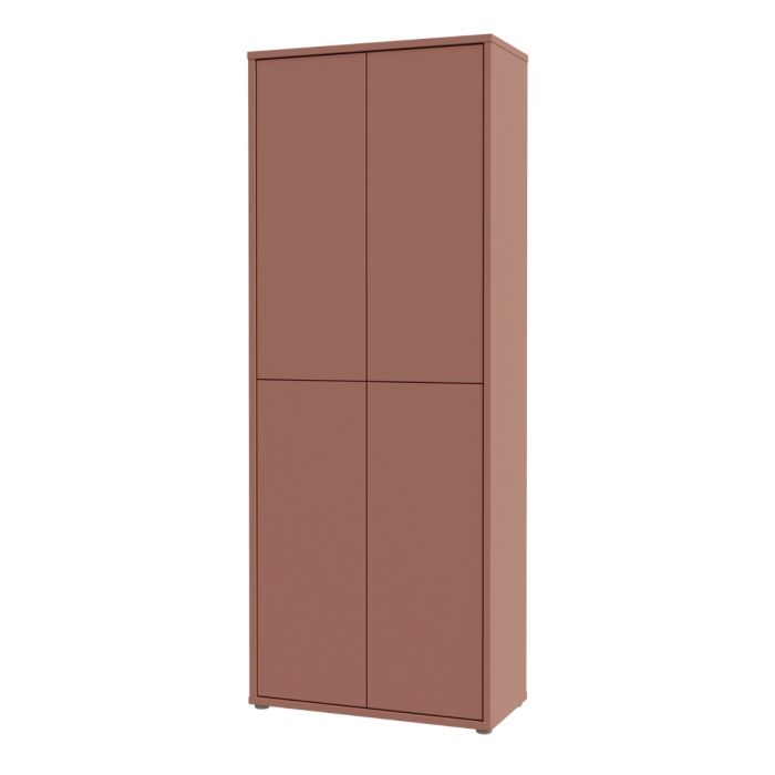 Alice Springs Tall Shoe Cabinet with 4 Doors Push-to-Open in Terracotta