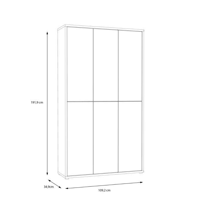 Alice Springs Shoe Cabinet with 6 Doors Push-to-Open in Artisan Oak and Sage Green Doors