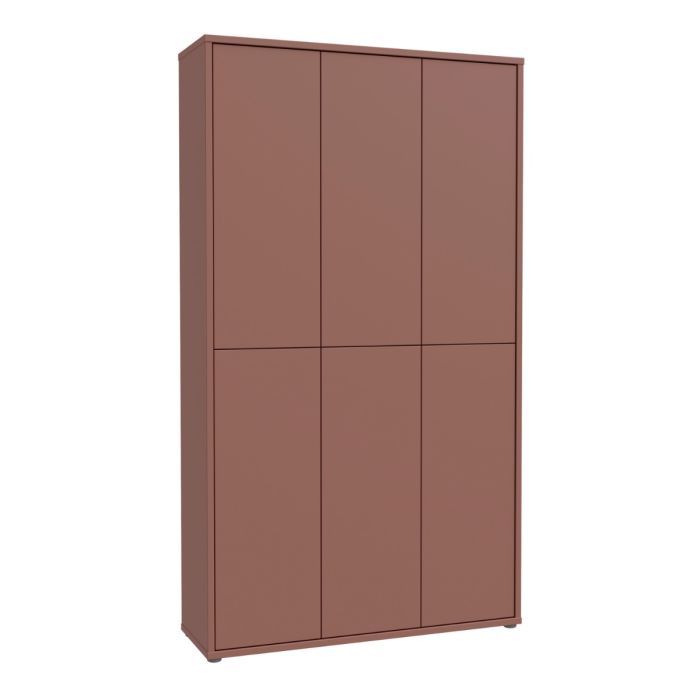 Alice Springs Tall Shoe Cabinet with 6 Doors Push-to-Open in Terracotta
