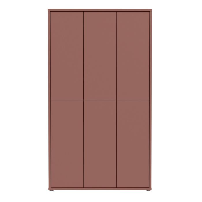 Alice Springs Tall Shoe Cabinet with 6 Doors Push-to-Open in Terracotta