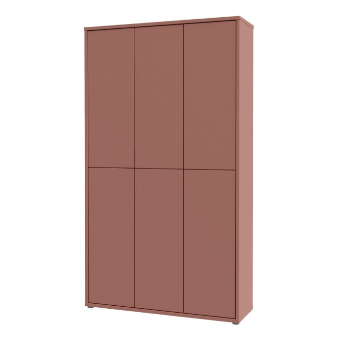 Alice Springs Tall Shoe Cabinet with 6 Doors Push-to-Open in Terracotta