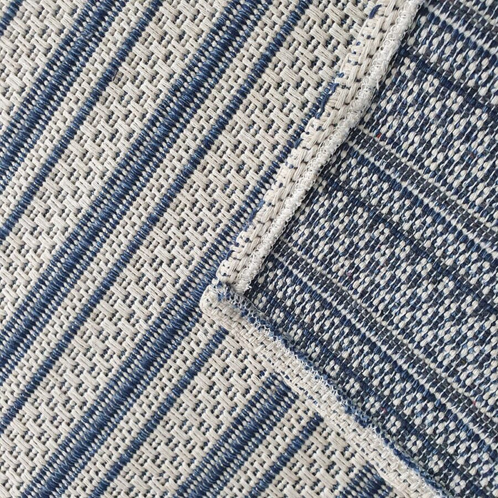 Cotton Rug Blue Cream Striped