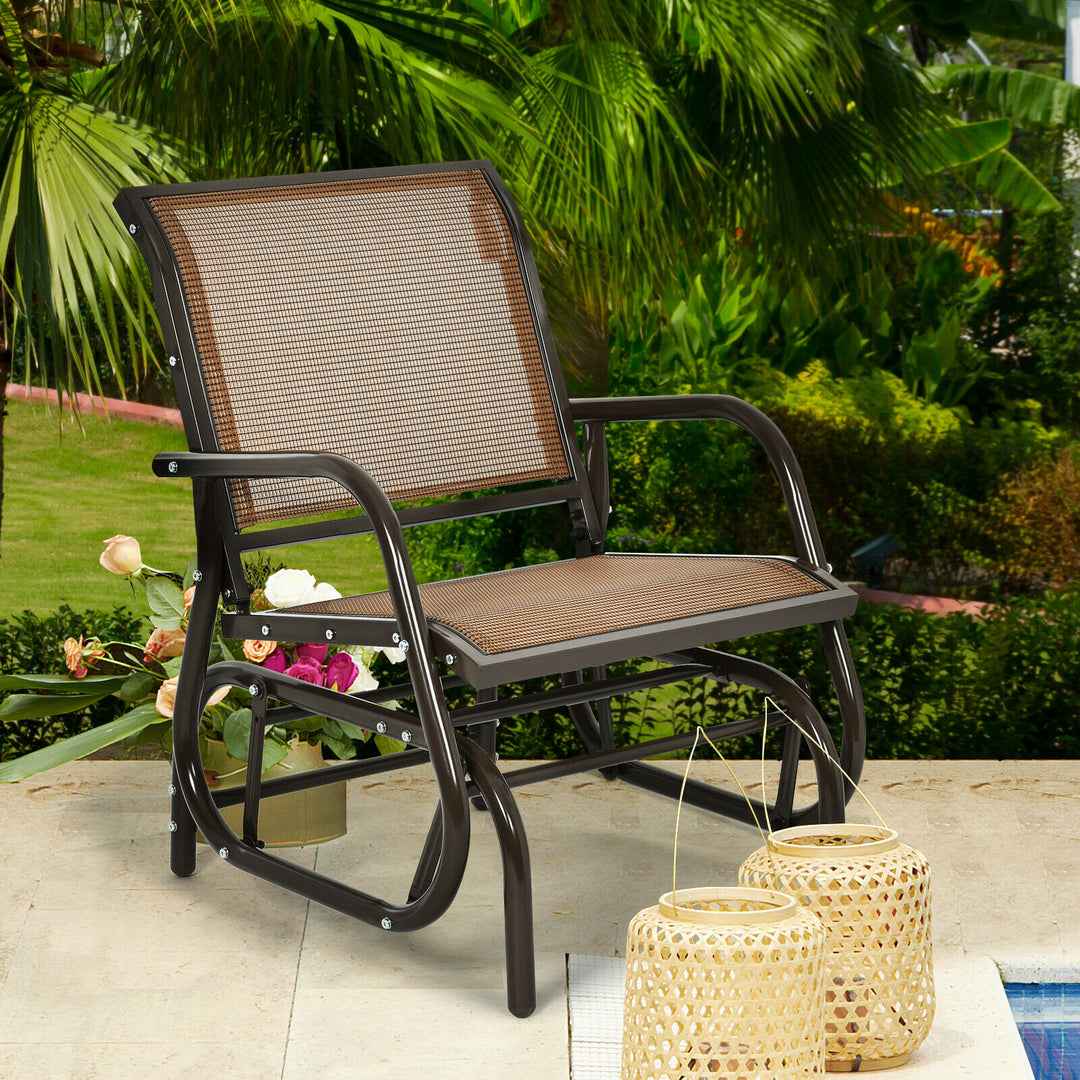 Glider Rocking Garden Chair-Brown