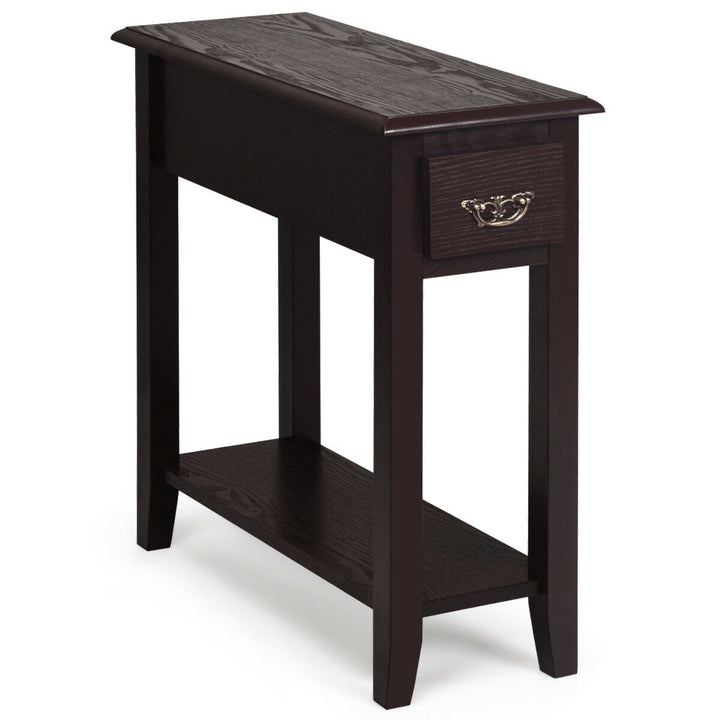 2 Tier Bedside Table with Drawer and Storage Shelf - TidySpaces