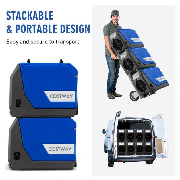 85L/Day Commercial Dehumidifier with Pump and 24H Timer-Blue - TidySpaces
