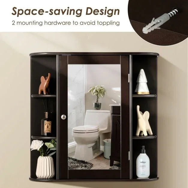 3-Tier Mirrored Wall Mounted Bathroom Cabinet - TidySpaces
