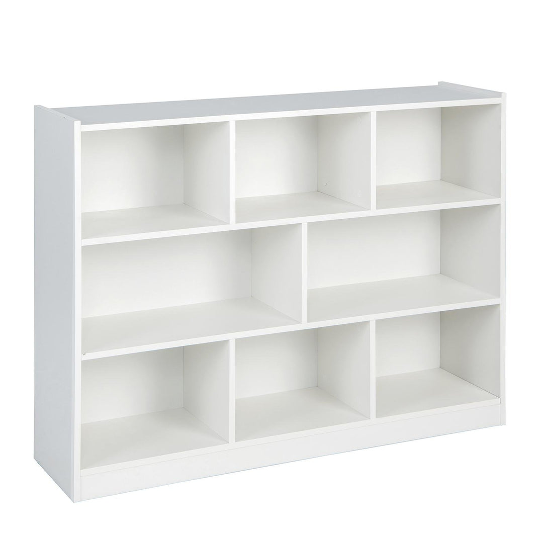 3-Tier Open Bookcase 8 Cube Floor Standing Storage Shelves Display Cabinet White - TidySpaces