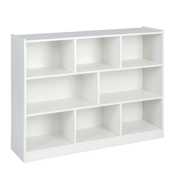 3-Tier Open Bookcase 8 Cube Floor Standing Storage Shelves Display Cabinet White - TidySpaces