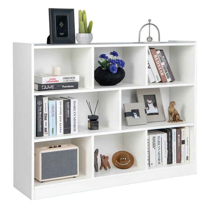 3-Tier Open Bookcase 8 Cube Floor Standing Storage Shelves Display Cabinet - TidySpaces