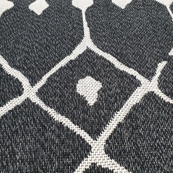 Cotton Rug Black Berber